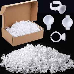 1000 Pcs Glue Rings for Eyelash Extensions Lash Rings Disposable Lash Glue Rings for Beauty Salons Lash Glue Holder Lash Fanning Glue Cups Eyelash Extension Supplies (Round Style)