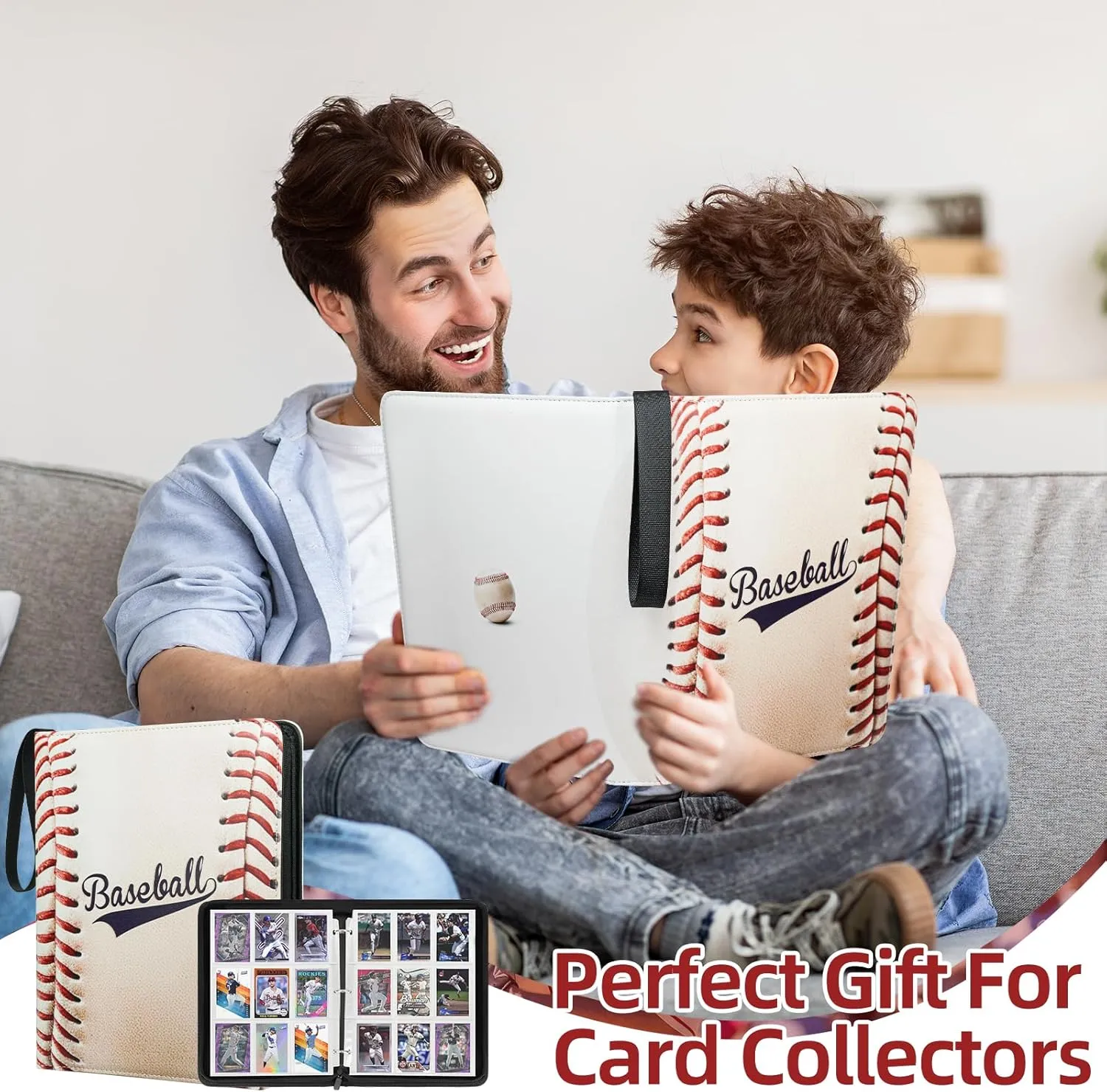1080 Pockets Baseball Card Binder 9 Pocket, Trading Card Binder With 60 Removable Sleeves, Baseball Card Holder Sports Card Collection Binder Top Loader Binder For MTG, TCG, Game Gifts For Boys