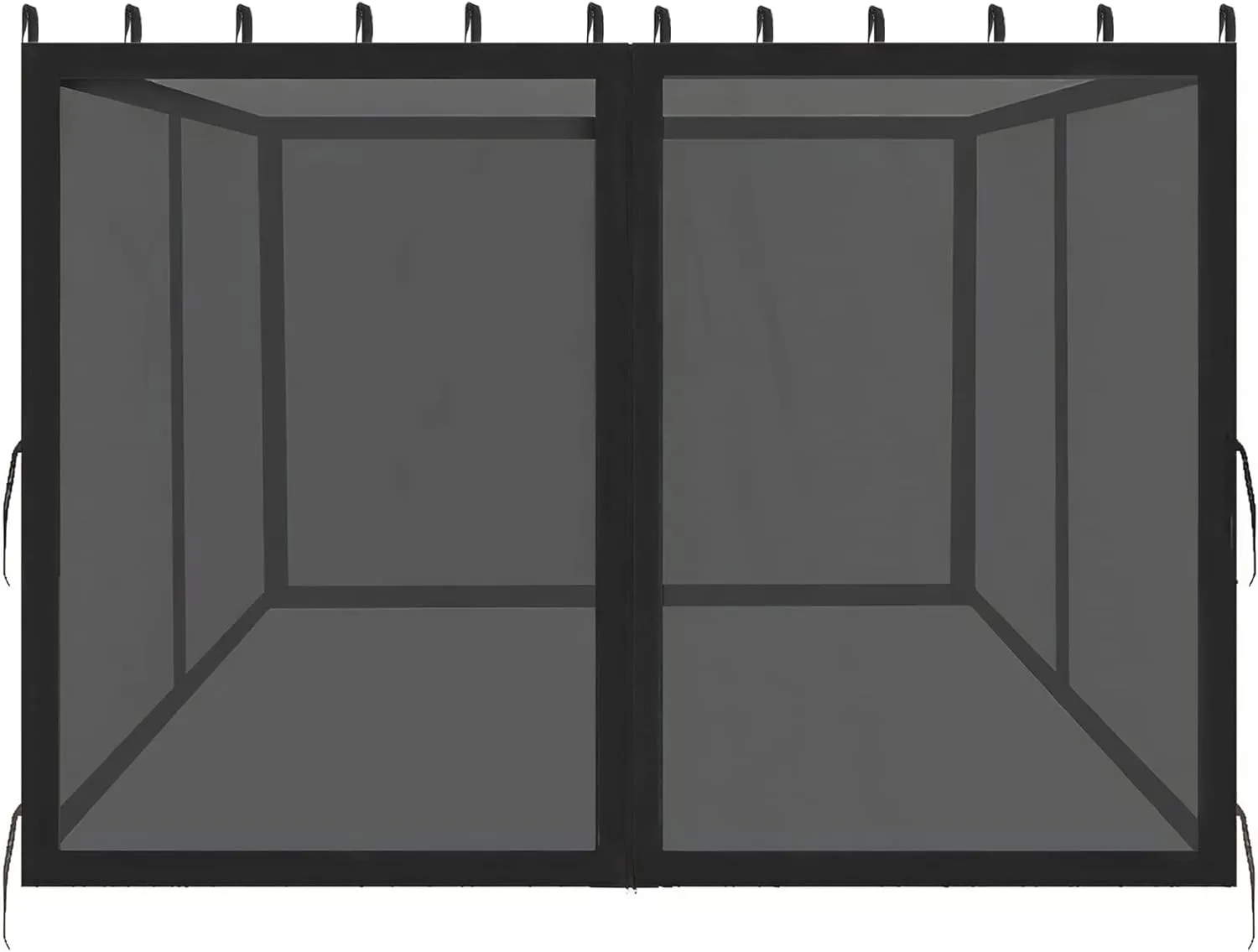 10x10ft Universal Replacement Mosquito Netting, Universal Gazebo Netting with Zippers for Outdoor Garden Patio Gazebo 4-Panel Screen Sidewalls, Black (Mosquito Net Only)