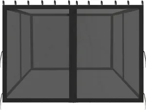 10x10ft Universal Replacement Mosquito Netting, Universal Gazebo Netting with Zippers for Outdoor Garden Patio Gazebo 4-Panel Screen Sidewalls, Black (Mosquito Net Only)