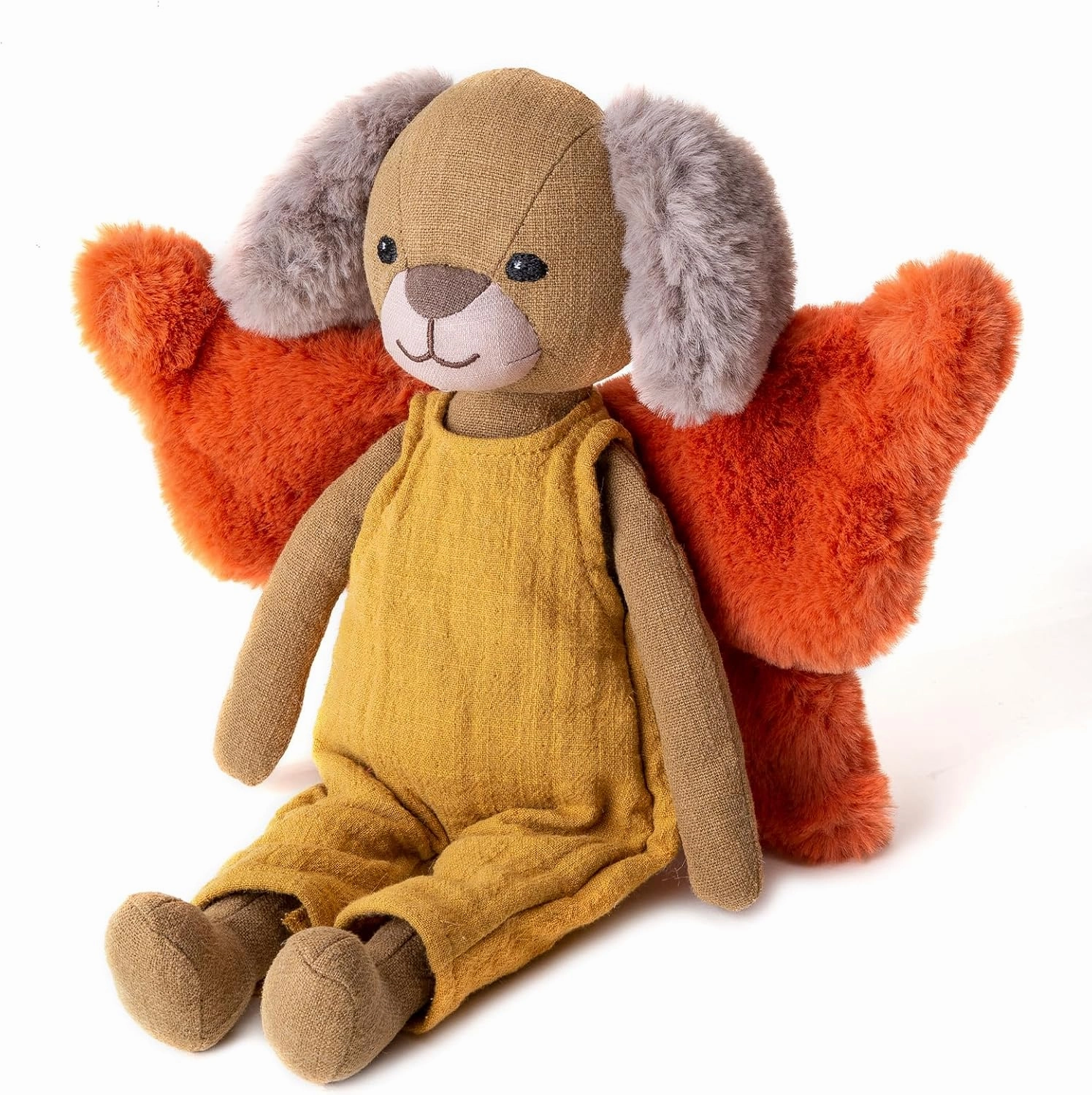 11” Plush Figures with Wings Dog Fairy Linen Cotton Stuffed Animal Toy Plush Toys for Baby
