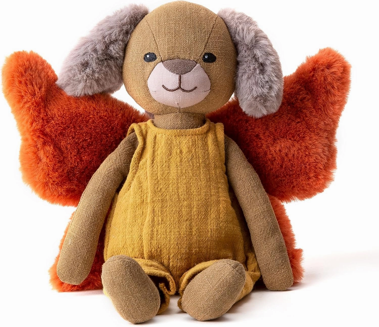 11” Plush Figures with Wings Dog Fairy Linen Cotton Stuffed Animal Toy Plush Toys for Baby