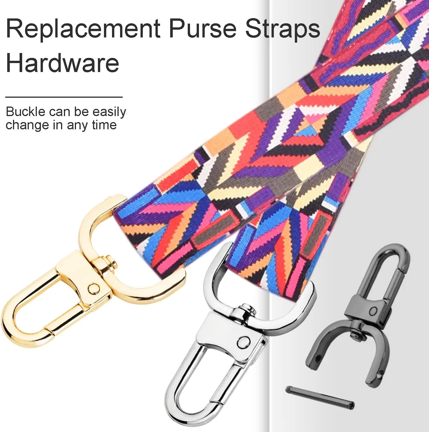 12 Pack Assorted 5/8 Inch Detachable Snap Hook Swivel Clasp with 1 Screwdriver for Keyring Purse Keychain Strap Pet Collar Hardware