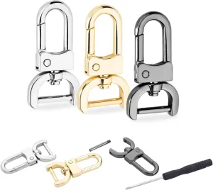 12 Pack Assorted 5/8 Inch Detachable Snap Hook Swivel Clasp with 1 Screwdriver for Keyring Purse Keychain Strap Pet Collar Hardware