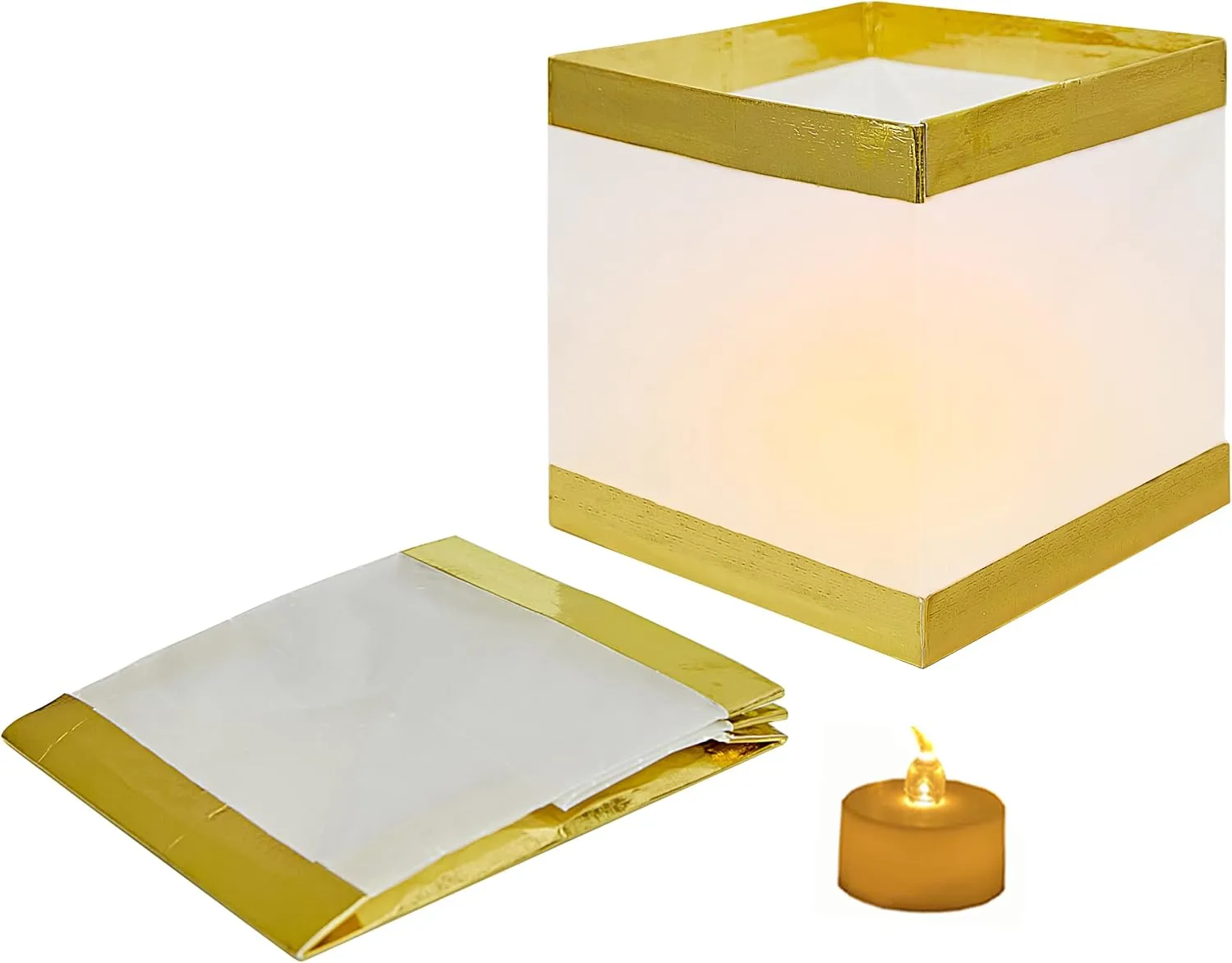 12Pack Floating Square Lanterns with LED Flameless Candles,Outdoor Lanterns Decorative with Waterproof,Floating Candles for Pool,River,Memorials,Wedding,Bar,and Parties…… (12 Square)