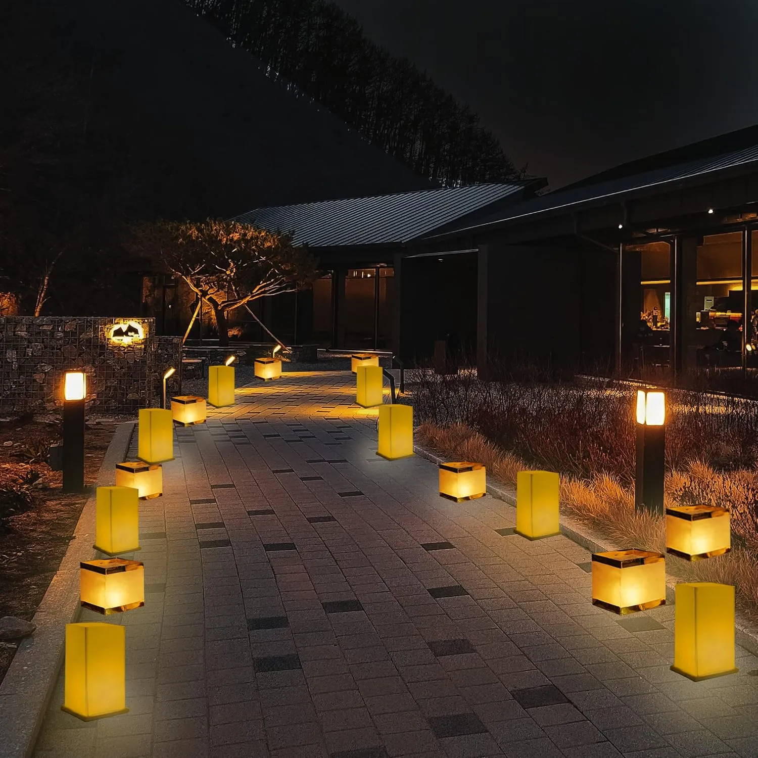 12Pack Floating Square Lanterns with LED Flameless Candles,Outdoor Lanterns Decorative with Waterproof,Floating Candles for Pool,River,Memorials,Wedding,Bar,and Parties…… (12 Square)