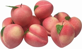 12Pcs Artificial Fruit Fake Simulation Fruit for Home Kitchen Party Photography Prop Wedding Decoration (12Pcs Peach)