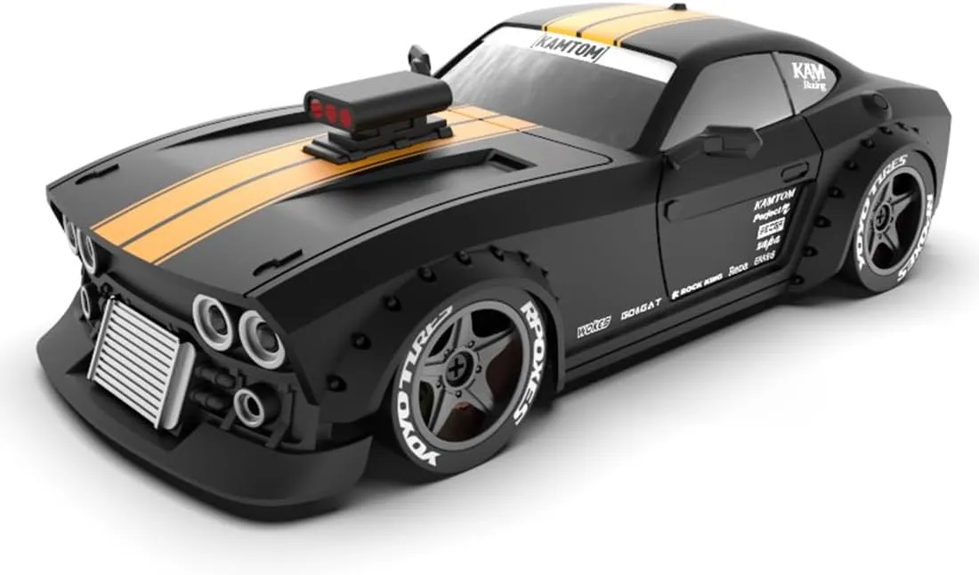 1/32 Mini RC 30KM/H Gyro Drift Car, 2.4G 4WD RC Drift Car with LED Headlights, High Speed Electric Racing Sports Car, Indoor Remote Control Toys Gift (RTR Version)