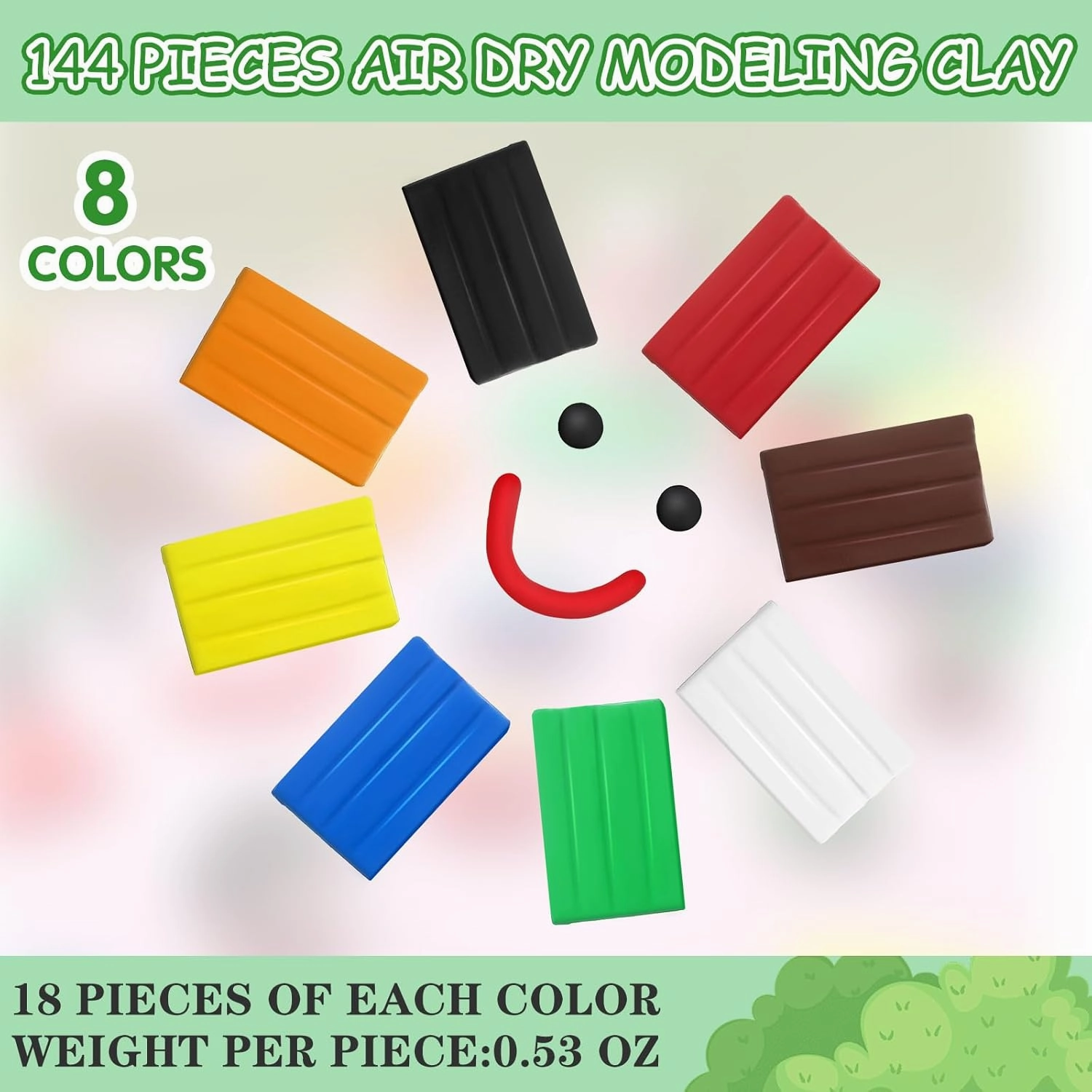 144 Pcs Total 76oz Air Dry Clay Air Dry Foam Clay Blocks Soft Non-Toxic Modeling Clay Moldable Foam Clay for Arts Craft Supplies Sculpting Molding and School Projects Rewards (Multicolor)
