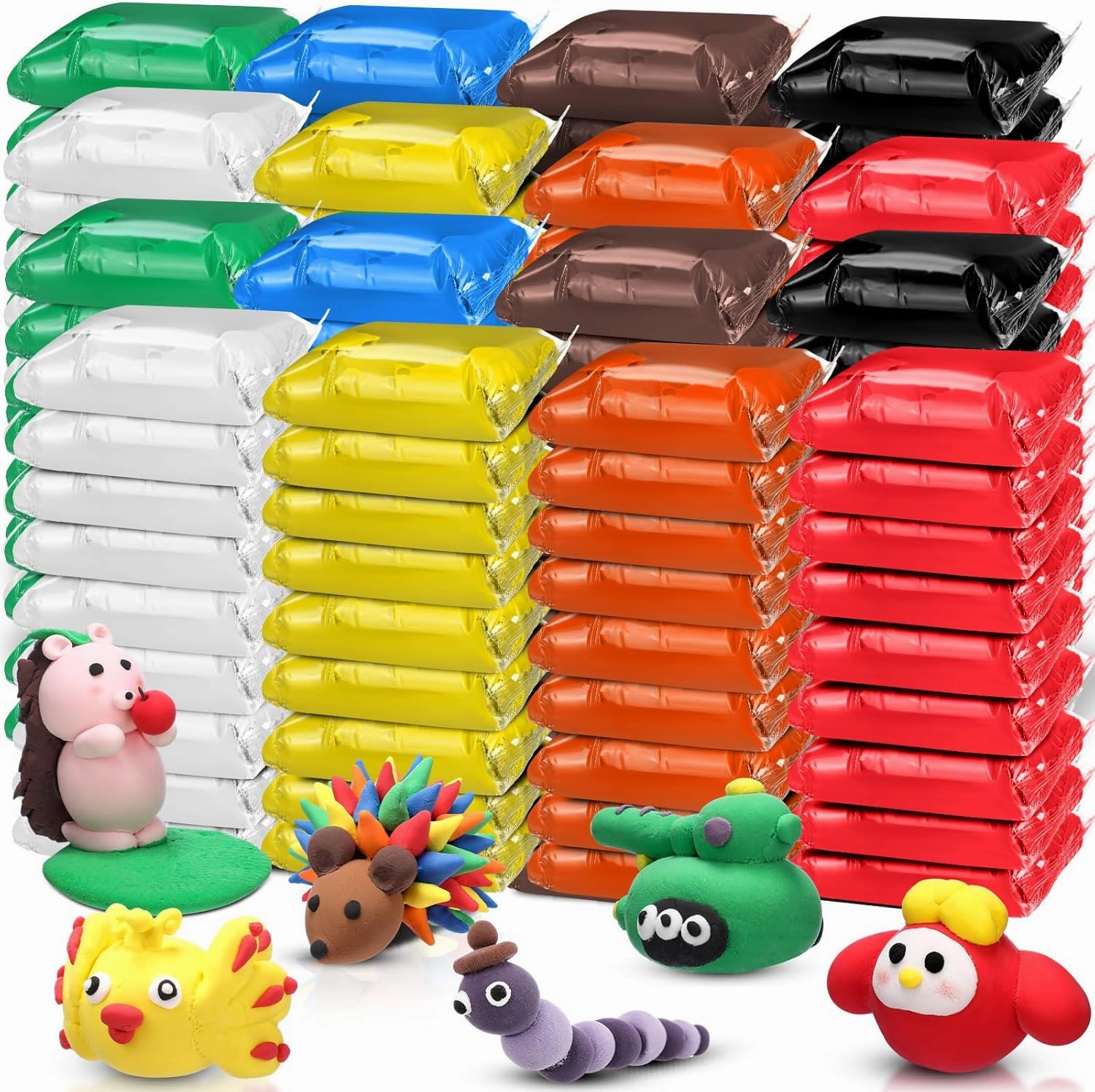 144 Pcs Total 76oz Air Dry Clay Air Dry Foam Clay Blocks Soft Non-Toxic Modeling Clay Moldable Foam Clay for Arts Craft Supplies Sculpting Molding and School Projects Rewards (Multicolor)