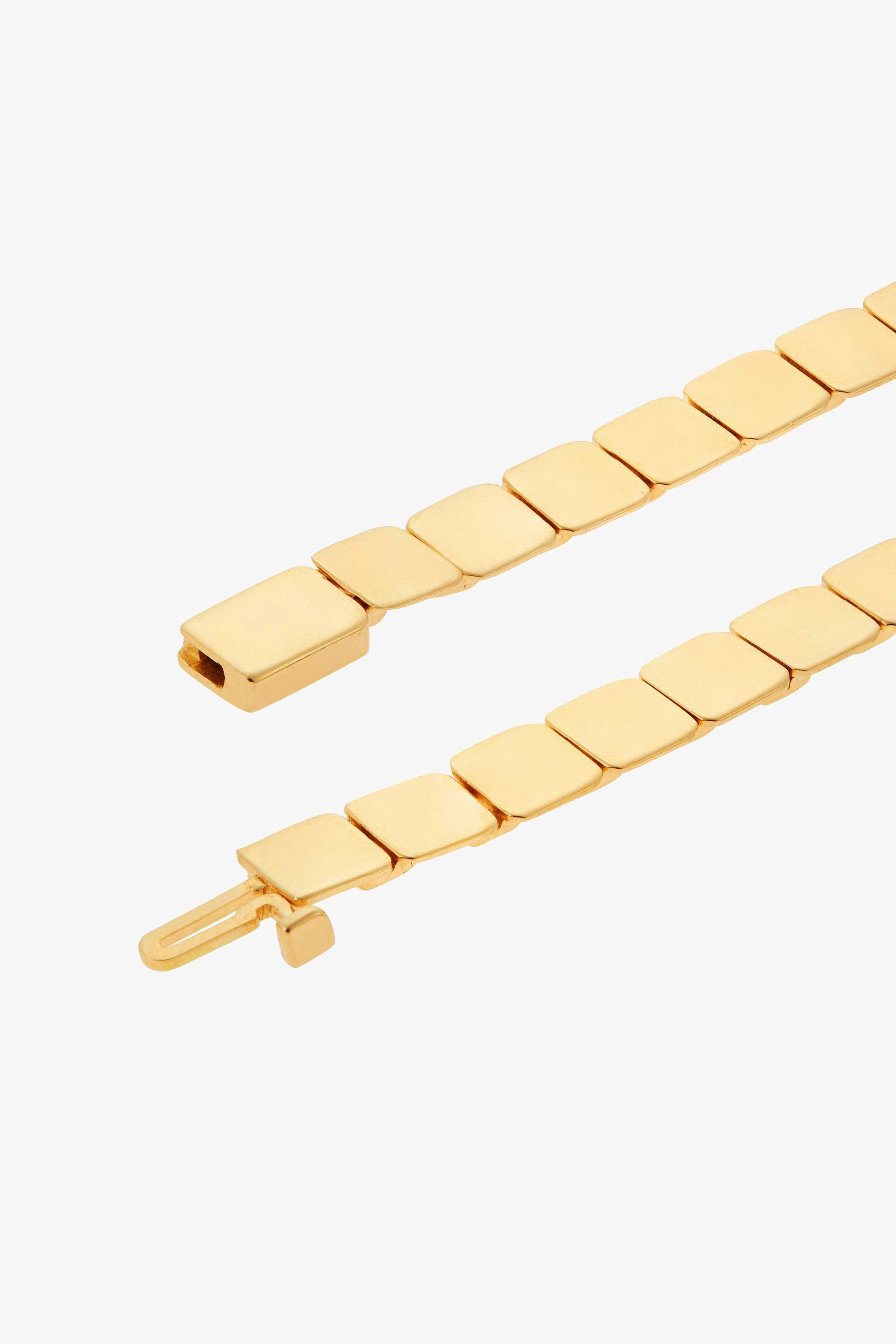 18K Yellow Gold Medium Tile Bracelet