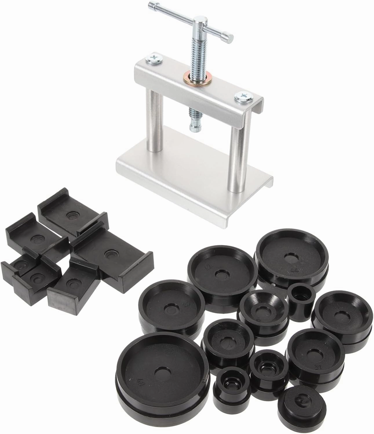 1 Set of Watch Press Tool for Back Cover Closure Includes 18 Molds for & Cases Essential Watch Repair Tool Kit for Quartz & Mechanical Watches