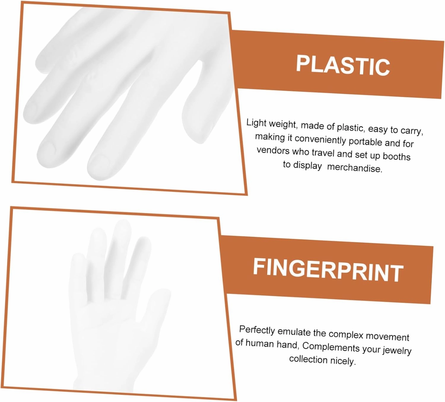 1pc White Vinyl Hand Model for Jewelry Display Watch Display Mannequin Lightweight Portable Prop for Merchants and Home Organization