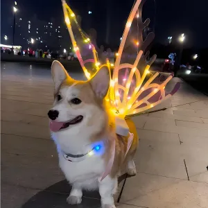 1pcs Butterfly Wings with Music and Lights Suitable for Girls Halloween Princess Costumes Glowing Angel Wings Backpack for Large Dogs Princess Toys Suitable for Kids Ages 3-6 5-7 Birthday Christmas