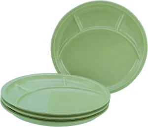 22985, Universal series Green fondue plate, 4-piece crockery set, porcelain fondue plate, dishwasher and microwave safe, made in Europe.
