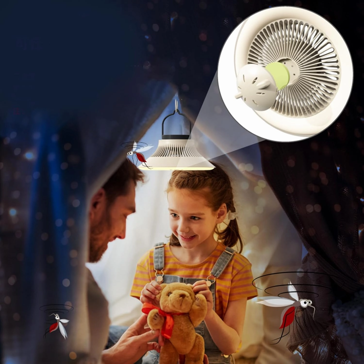 2 in 1 LED Camping Fan Multifunction Lighting Electric Fan Hanging Tent Lamps Rechargeable Fan Light 2400/5000mAh