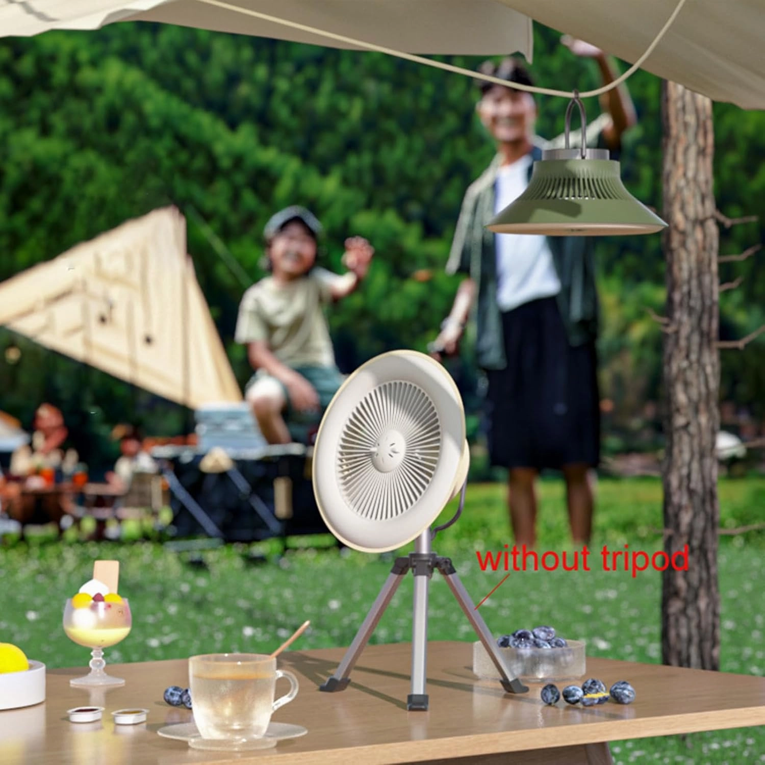 2 in 1 LED Camping Fan Multifunction Lighting Electric Fan Hanging Tent Lamps Rechargeable Fan Light 2400/5000mAh