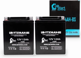 2-Pack UB-YTX14AH-BS Battery Replacement for 1994 Bimota DB2 900 CC Motorcycle - Factory Activated, Maintenance Free, Motorcycle Battery - 12V, 12AH, UpStart Battery Brand