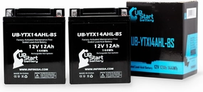 2-Pack UB-YTX14AHL-BS Battery Replacement for 1988 Cagiva T4 E Elefant 500 CC Motorcycle - Factory Activated, Maintenance Free, Motorcycle Battery - 12V, 12AH, UpStart Battery Brand