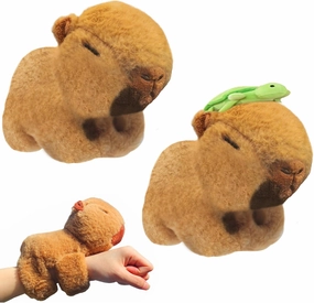 2 Pcs Animal Slap Bracelets Capybara Plush Toy, Valentine’s Day Gift Capybara Huggers Slap Bracelets 9'' Plush Toy for Party Graduation,Birthday Gift