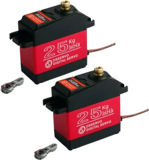 2pcs DS3225 25KG 270 Degree High Torque RC Digital Servo - Miuezuth Waterproof Full Metal Gear Servo Motor with 25T Servo Horn for RC Robotic Arm Model DIY Baja Car 1/10 Scale Crawler Truck