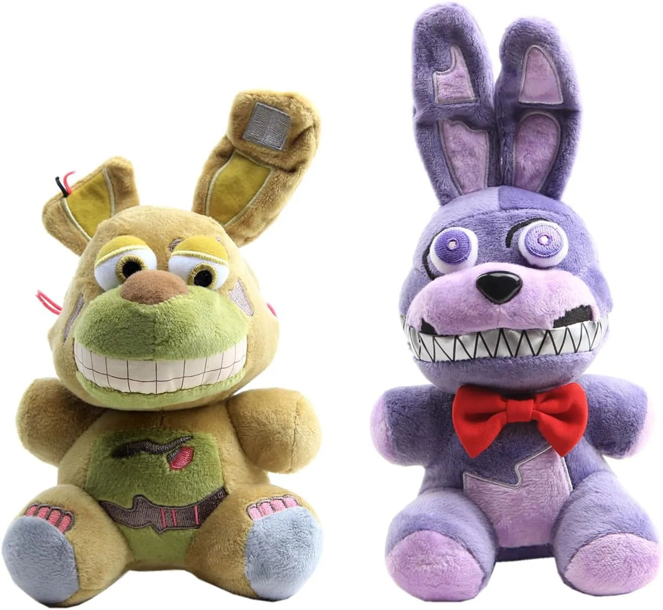 2pcs Nightmare Bonnie & Springtrap Plush Toys 7'' Figure Set