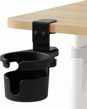 2Pcs Cup Holder Clamp for Desk 360° Rotating | Adjustable Tumbler Water Bottle Drink Holder Stand Fits 0-2.5" Thick Tables | Space-Saving for Office Gaming Study Desk Chair
