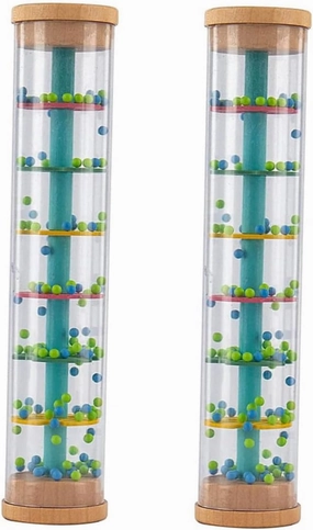 2pcs Rain Sound Shaking Stick Educational Music Toy for Boy Girl Rolling Beads Rainstick for Indoor and Cognitive Development and Auditory Imagination