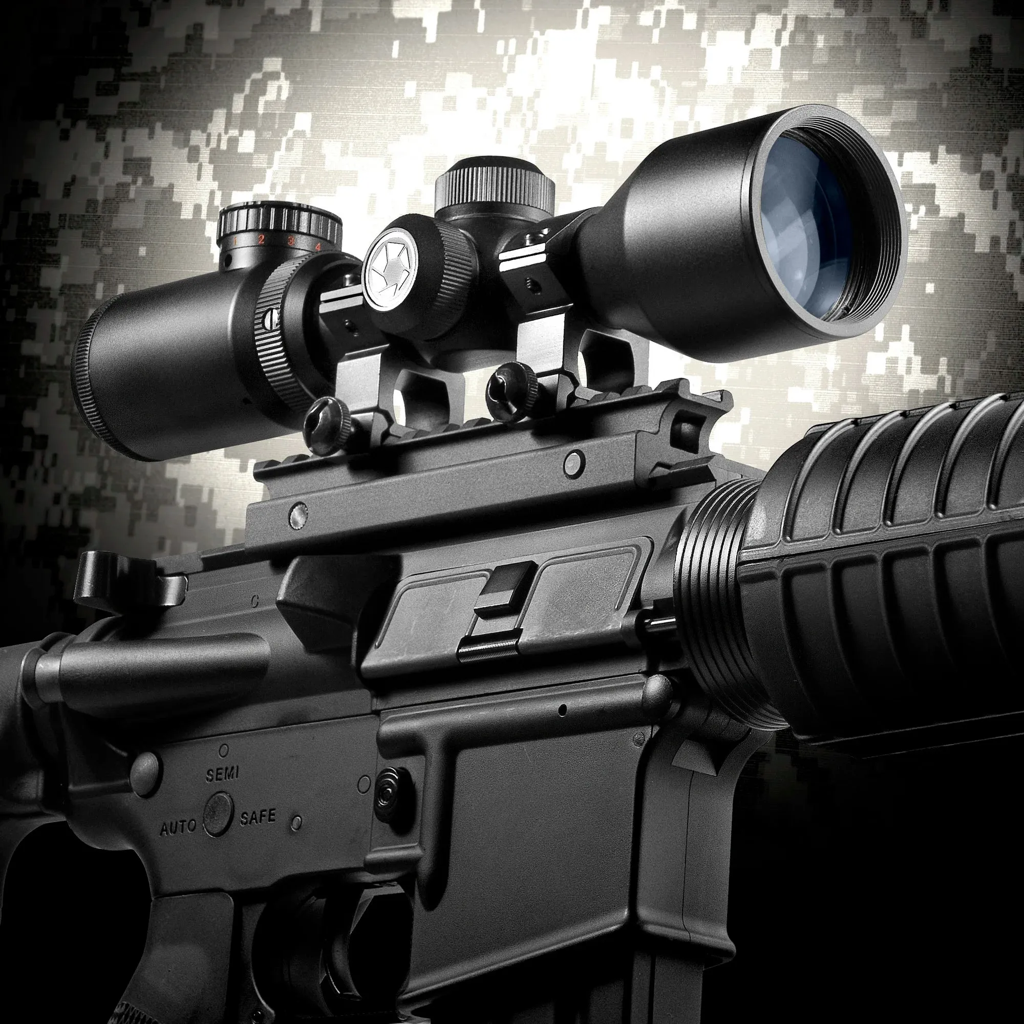 3-9x42mm Contour External Range Drum IR 4A Mil-Plex B.D.C. Rifle Scope with Rings | AC10634