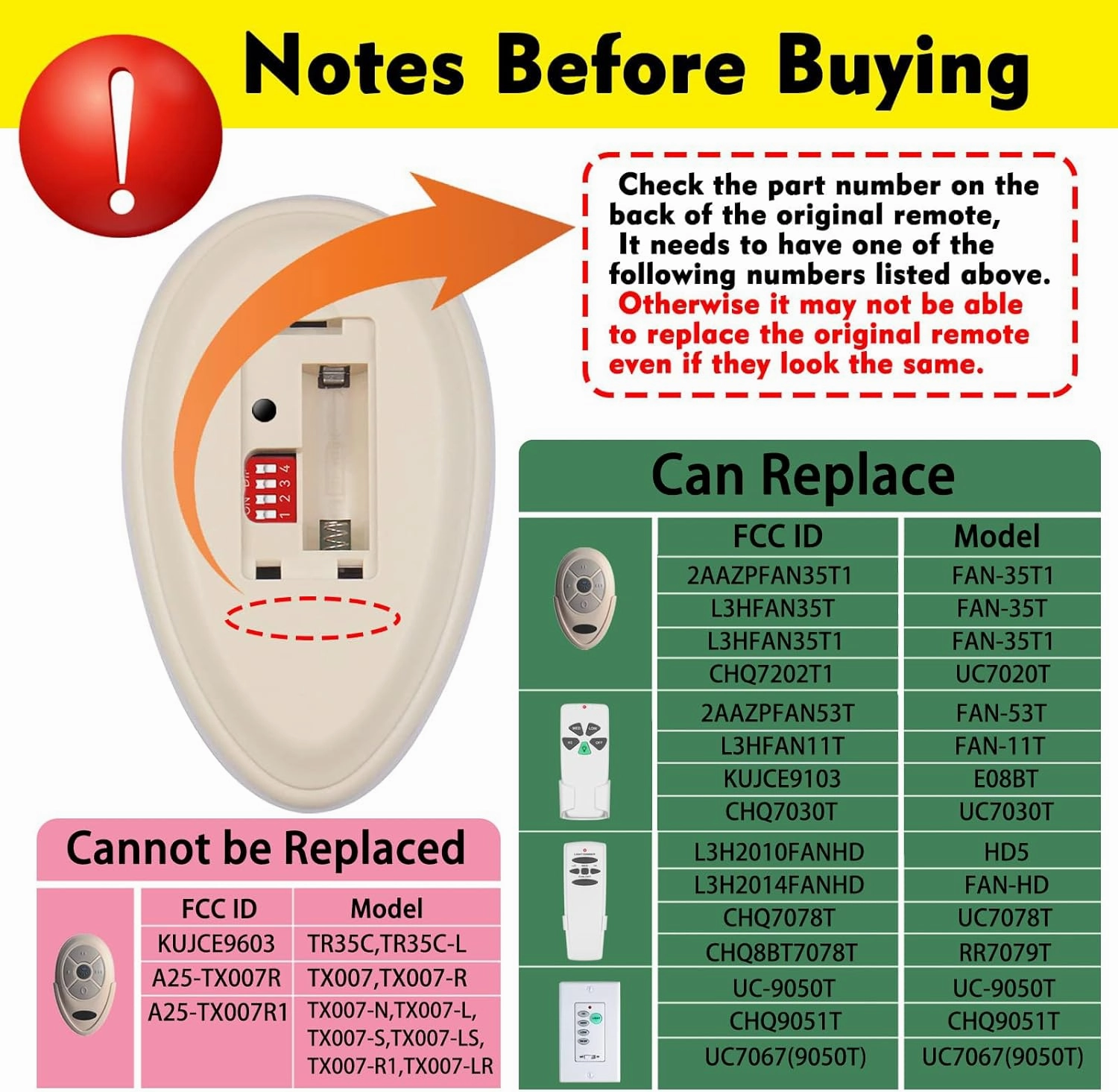 35T1 Ceiling Fan Remote Control Replacement for Harbor Breeze Allen Roth, 303.9MHz, 3-Speed, Light Dimmer, Learn Key, Replace FAN-11T FAN-53T FAN-HD L3HFAN35T FAN-35T L3HFAN35T1 FAN-35T1 (Remote Only)