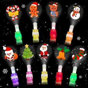 36 Packs Christmas Party Favors Light Up Finger Lights Led Glow Finger Lights Glow in The Dark Toys Bulk for Stocking Stuffers Christmas Santa Gifts Classroom Prizes Goodie Bag Fillers