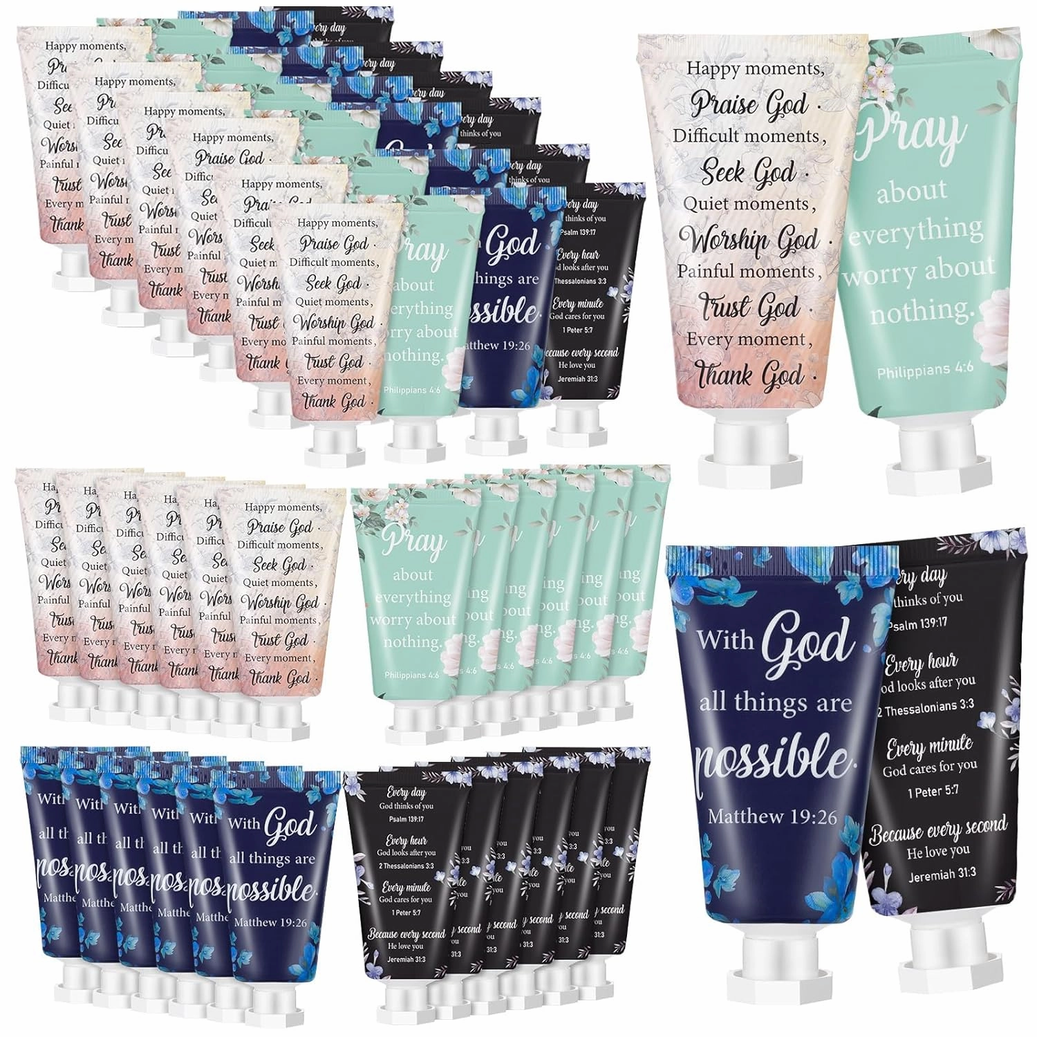 36 Pcs Christian Hand Cream Bulk for Women Mothers Day Church Gifts in Bulk Bible Travel Hand Lotion for Dry Hands Bible Verse Hand Lotion for Mom Grandma Holiday mothers day Gift