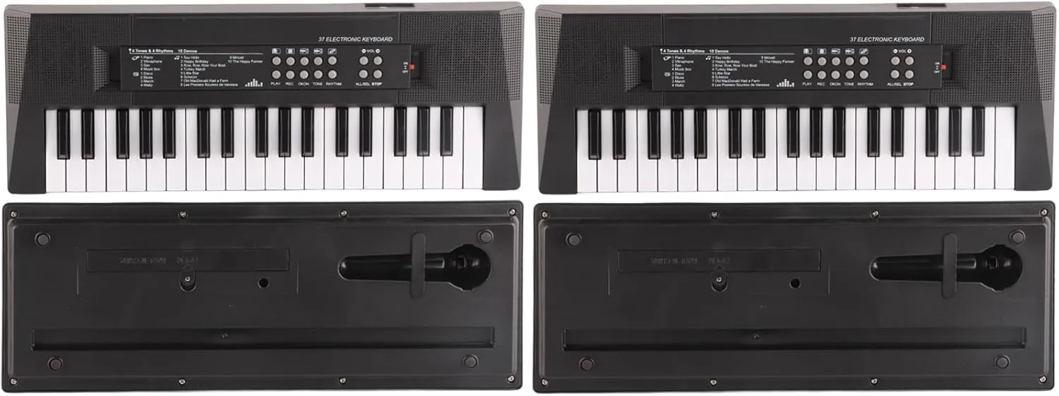 37 Key Piano, Children Musical Toy Keyboard with Recording Function, 8 Tones, 6 Songs Dual Power Supply