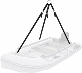 3 Leg Inflatable Dinghy Boat Lift Slings Universal Heavy Duty Adjustable Davit Stainless Steel Hardware Nylon Webbing Dinghy Sling System for Weighing up to 1000lb Rigid Boats