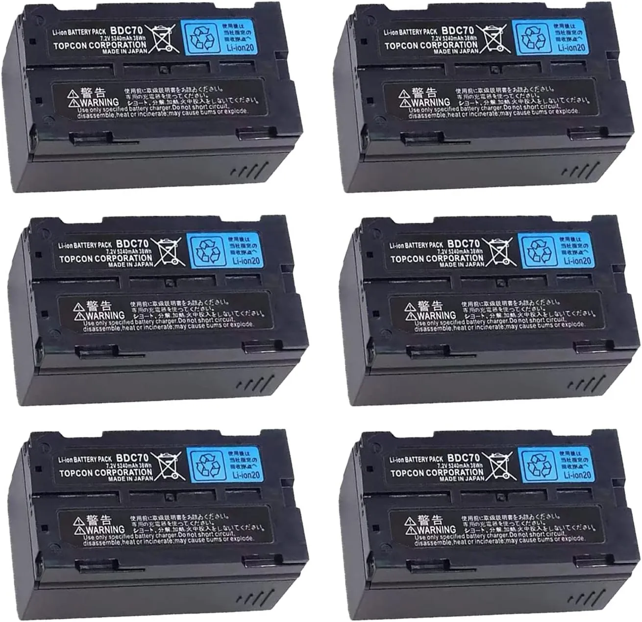 (6-Pack) for SOKKIA TOP-CON BDC70 Li-ion Battery 7.2V 5240mAh for Total Station/GPS