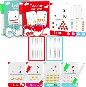 60 Cards, 120 Pictures Educational Flash Cards for Toddlers 1,2,3,4,5,6 Years, Preschool Kindergarten Toddler Learning Toys, Learning Educational Toys (Add Sub MUL Div Flash Cards)