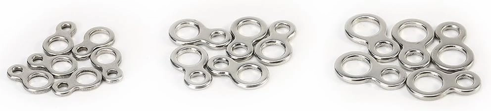 60 Pcs Stainless Steel Solid Figure 8 Rings Set, Fishing Jigging Accessories Kit for Tackle Lure with Storage Box, Non Corrosive Smooth