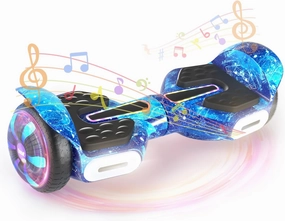 6.5" Scooter, Bluetooth Music Speaker and LED Light, Top 8.5mph & 8.5 Miles Range Power by Dual 250W Motor, Gifts for Kids Adults Boys, for All Ages