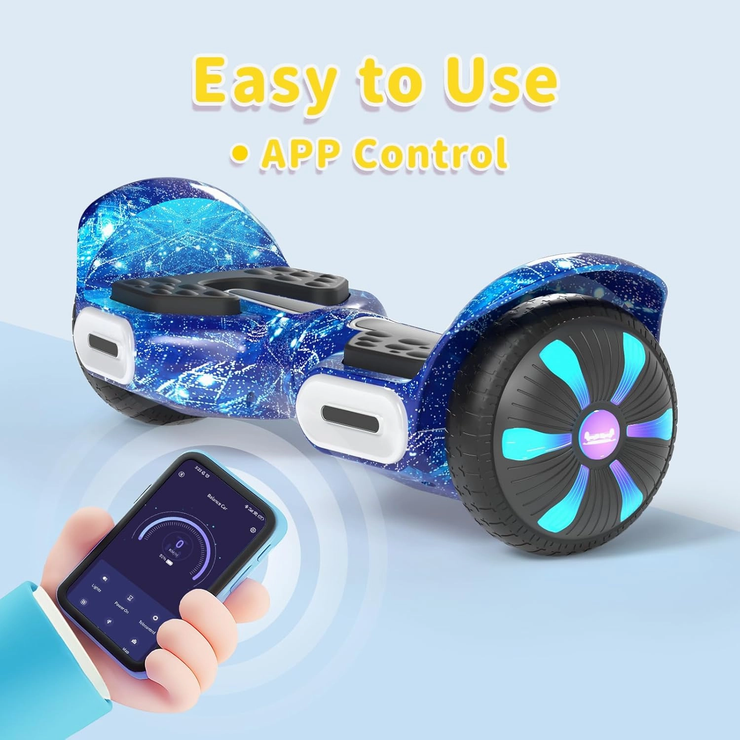 6.5" Scooter, Bluetooth Music Speaker and LED Light, Top 8.5mph & 8.5 Miles Range Power by Dual 250W Motor, Gifts for Kids Adults Boys, for All Ages