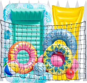 71" * 47" Pool Float Toy Storage Net, Extra Large Hanging Elastic Mesh Pool Storage with 20 Hooks, for Floats, Balls, Water Inflatable Toys Rafts & Other Raft Accessorie