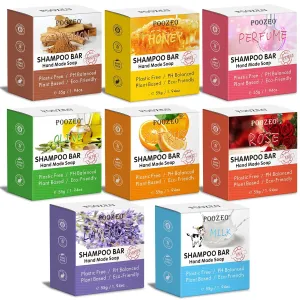 8 Pack Shampoo Bar Gift Set,Natural Soap, Solid Dry Damaged Hair With Plant Essence Oil Helps Stop Loss and Promotes Healthy Growth, Travel Size Bulk Set