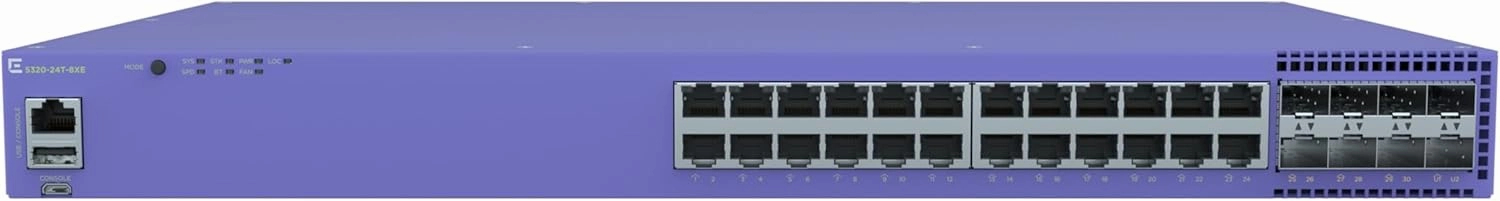 -5320-24P-8XE - 5320 24x10/100/1000BASET FDX/HDX PoE  8x10G unpopulated SFP  MACSec Capable 1x Internal Fixed PSU Fans - Networking Switch - Business Use