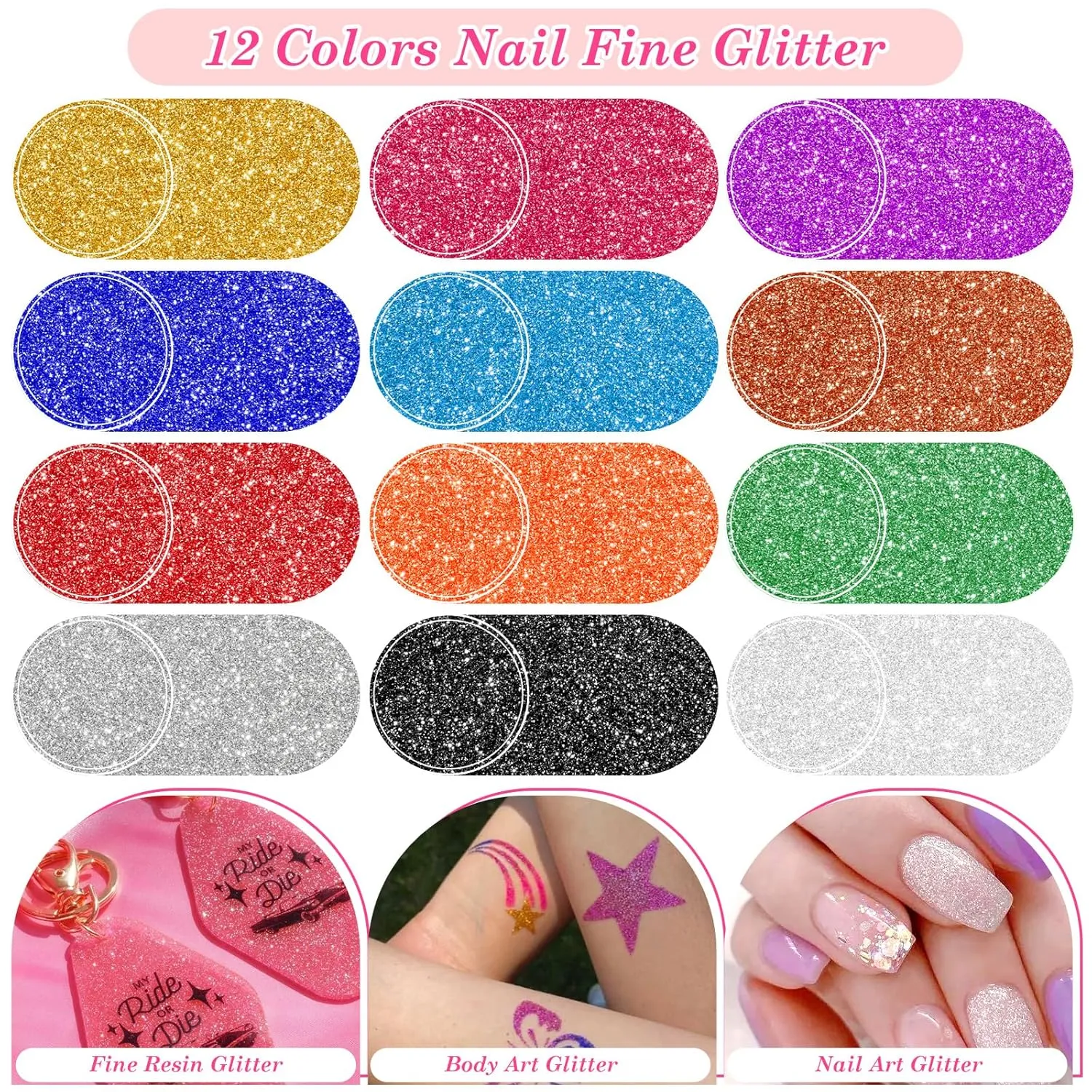 Acrylic Fake Nails Kit Press On Nail Kit with Clear Coffin Nail Tips Nail Display Stand Sequins Sticker Rhinestones Decorations Nail Art Brushes Fine Glitter DIY Nail Art Tool and Supplies