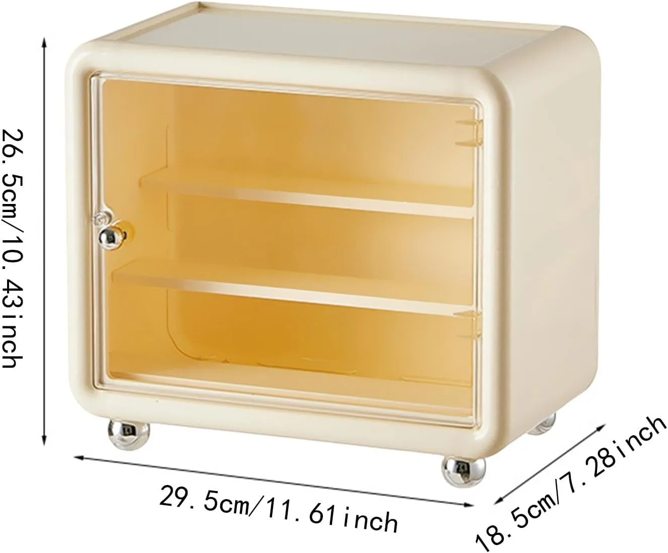 Action Figure Display Case Cabinet Organizer Box Desktop Household Stackable Countertop Showcase Storage for Collectibles, Cream