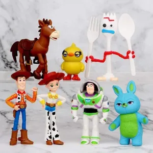 Action Figures with Woody, Buzz and Rex - Cute Action Figures Decorations （Pack of 7）