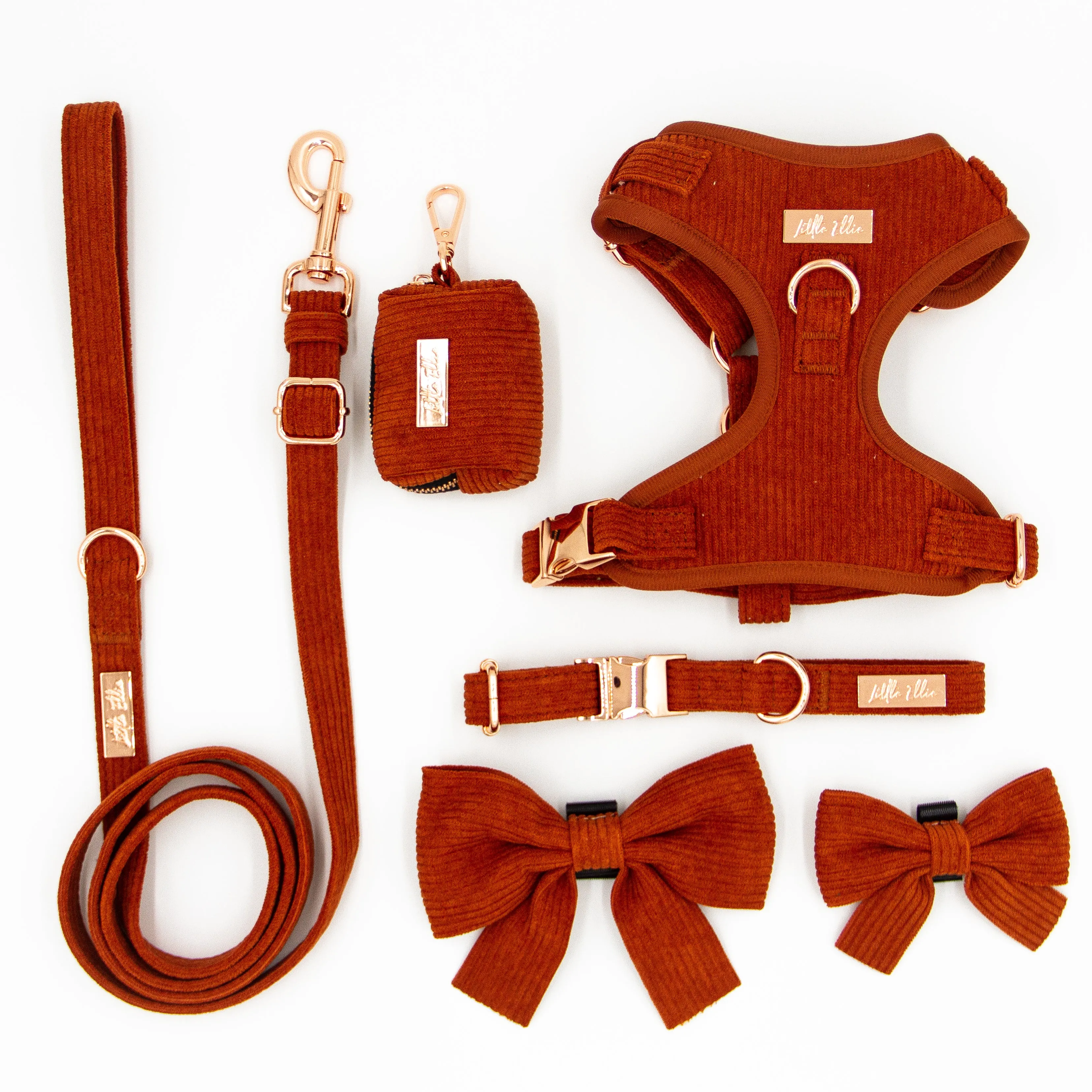 Adjustable Dog Harness LUXE| Rust Corduroy