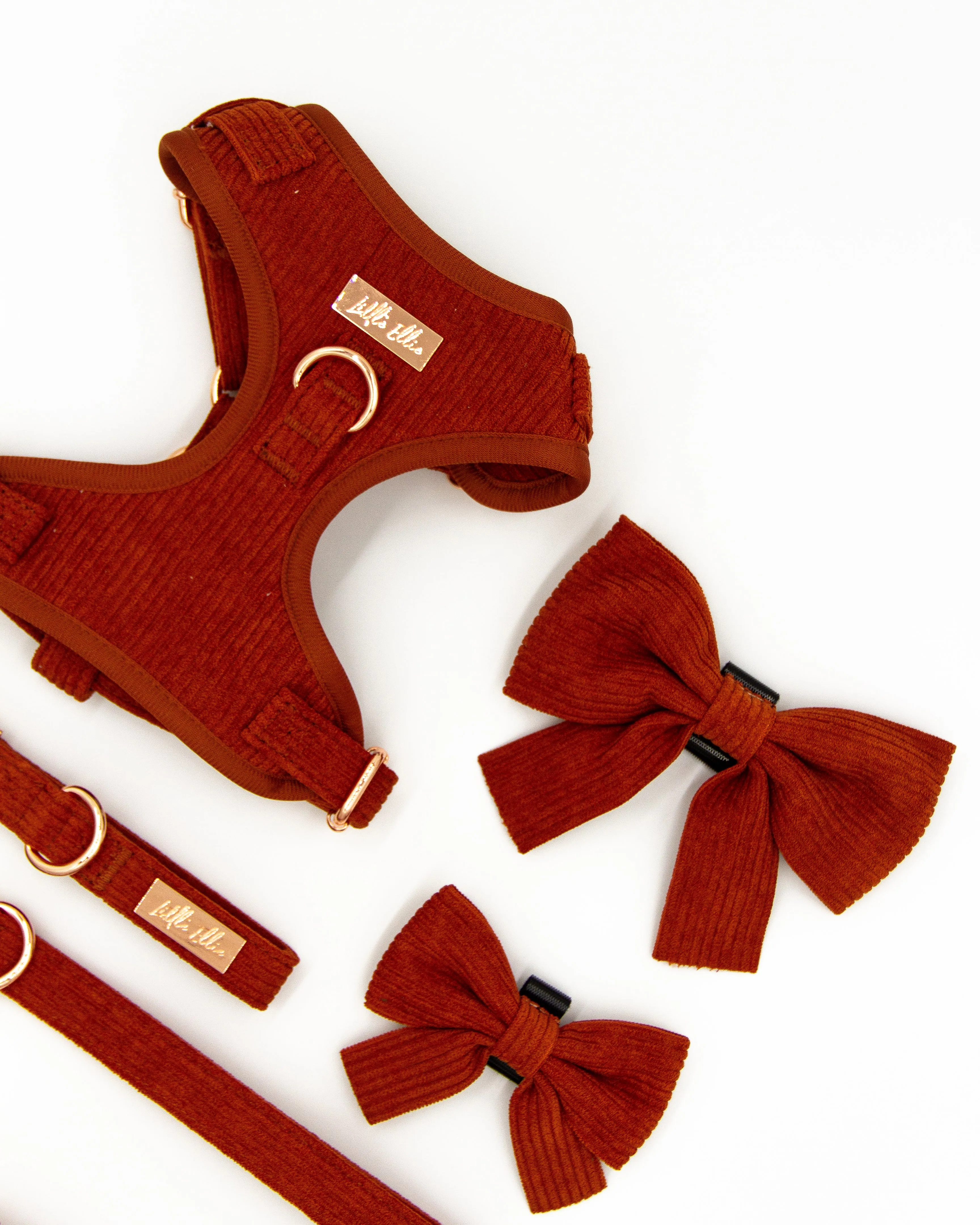 Adjustable Dog Harness LUXE| Rust Corduroy