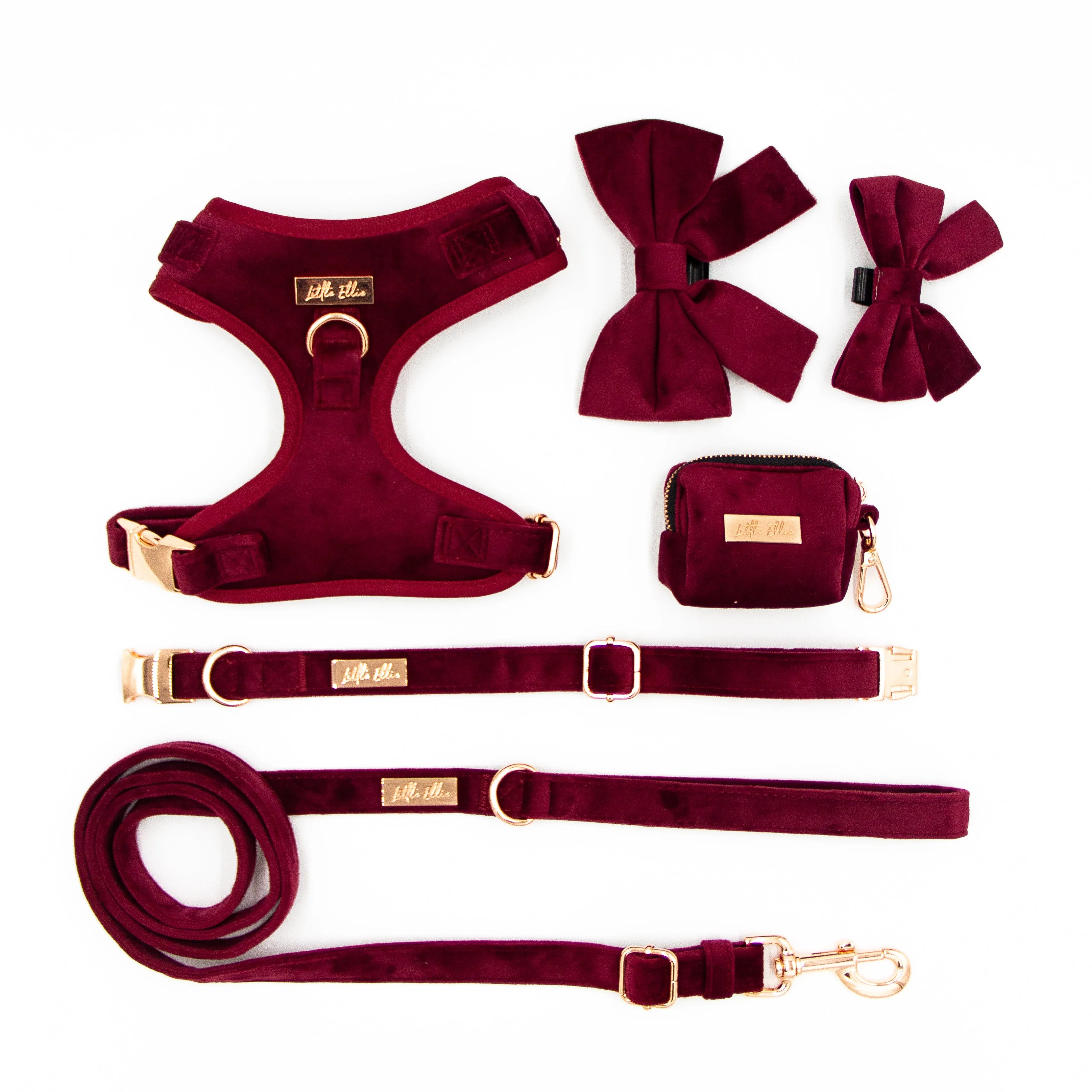Adjustable Dog Harness LUXE| Wine Velvet