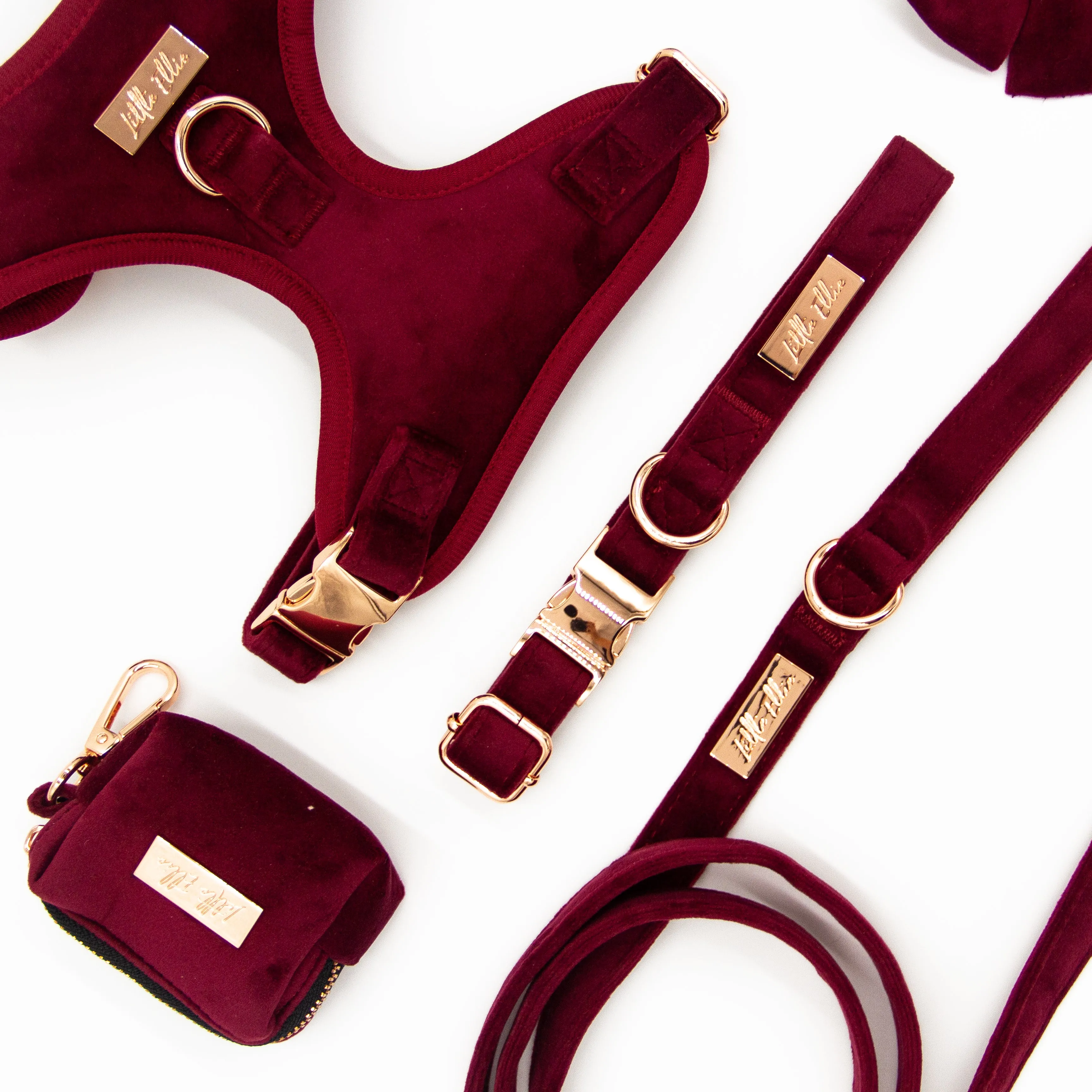 Adjustable Dog Harness LUXE| Wine Velvet