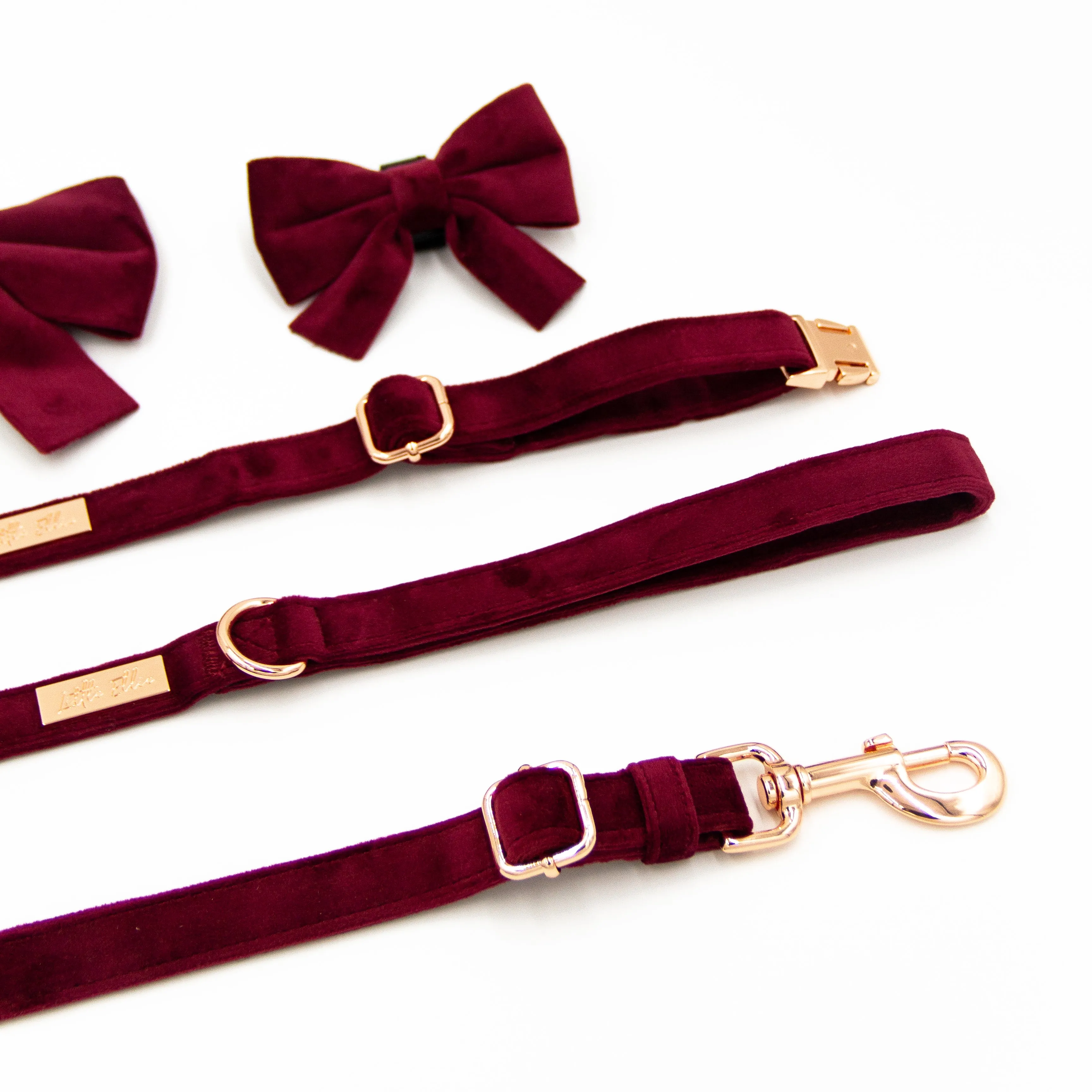 Adjustable Dog Leash LUXE| Wine Velvet